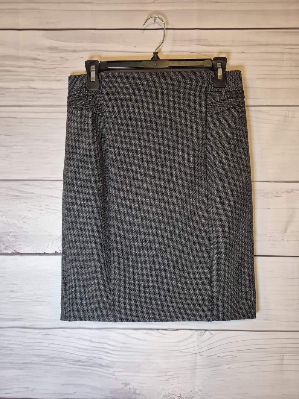 Express Charcoal Textured Knee Length Pencil Skirt Professional Business Attire